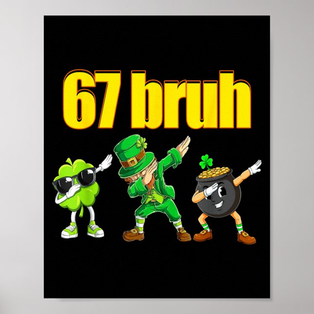 67 Meme Dabbing Kobold Shamrock Goldtopf st Poster (Vorne)