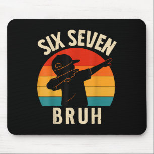 67 Meme Dabbing Sechs Sieben Bruh Retro Vintage So Mousepad
