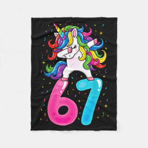 67 Meme Einhorn für Mädchen sechs sieben Gen Alpha Fleecedecke