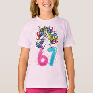 67 Meme Einhorn für Mädchen Six Seven Gen Alpha T-Shirt