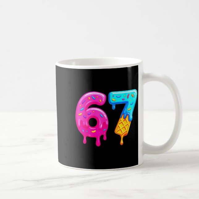 67 Meme Eis Drip Lustig Six Seven Gen Alpha S Kaffeetasse (Rechts)