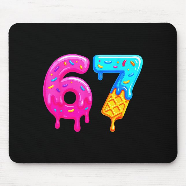 67 Meme Eis Drip Lustig Six Seven Gen Alpha S Mousepad (Vorne)