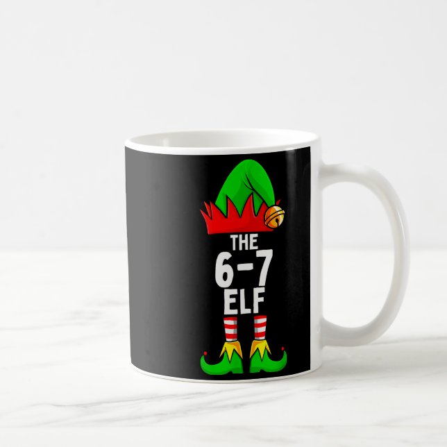 67 Meme Elf Christmas Matching Family 6-7 Brainrot Kaffeetasse (Rechts)