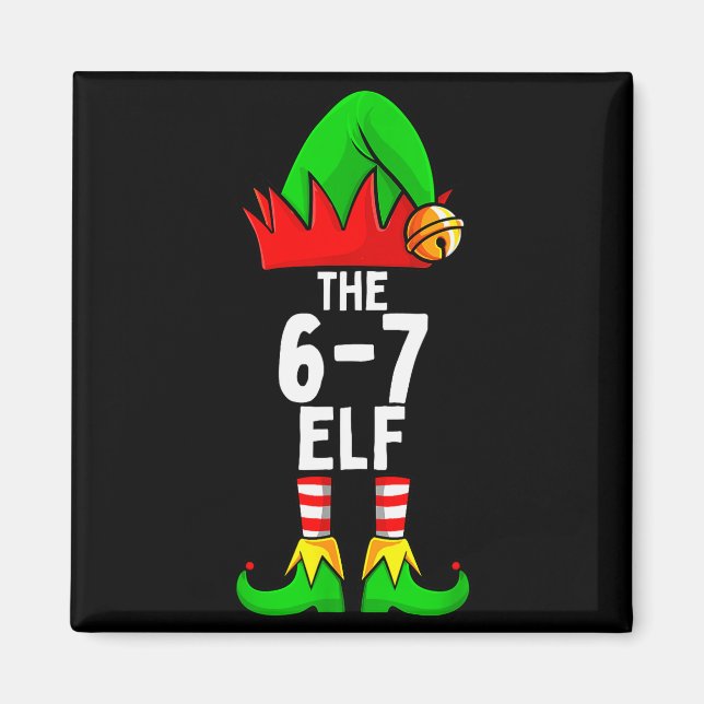 67 Meme Elf Christmas Matching Family 6-7 Brainrot Magnet (Vorne)