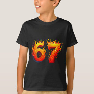 67 Meme Flammen Lustige Sechs Sieben Gen Alpha Sla T-Shirt