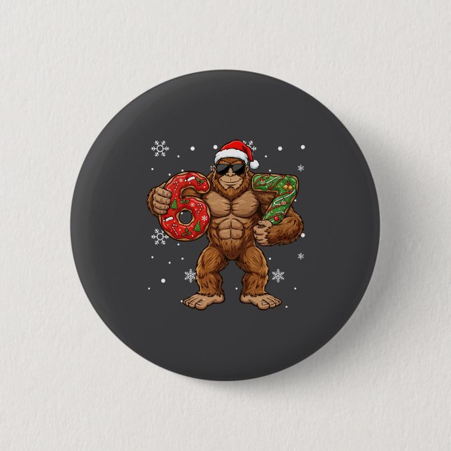 67 Meme Funny Big Foot Six Seven Christmas Xmas Sa Button (Vorderseite)