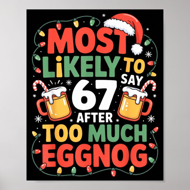 67 Meme Funny Christmas Meme Design Most Likely To Poster (Vorne)