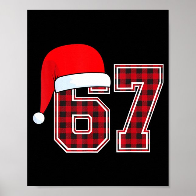 67 Meme Funny Christmas Red Plaid Xmas Pajamas Sla Poster (Vorne)