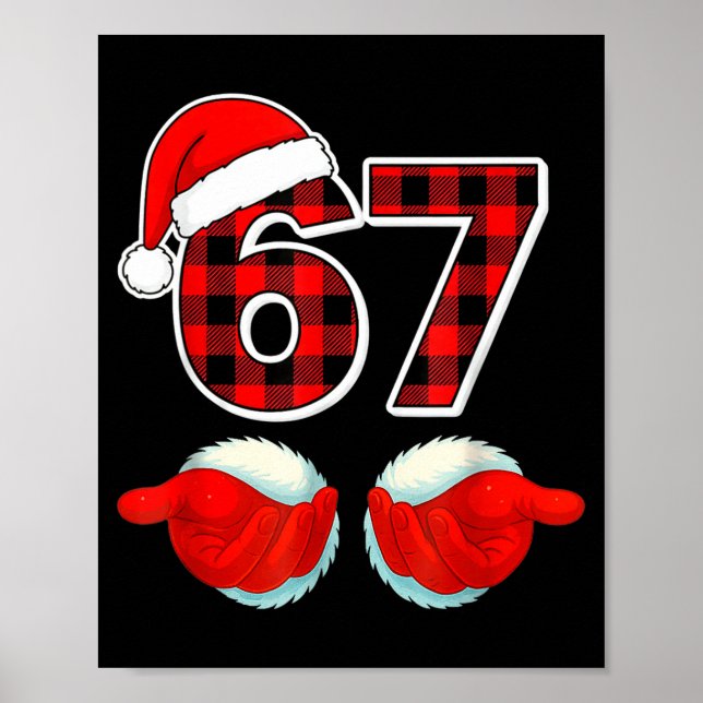 67 Meme Funny Christmas Red Plaid Xmas Pajamas Sla Poster (Vorne)
