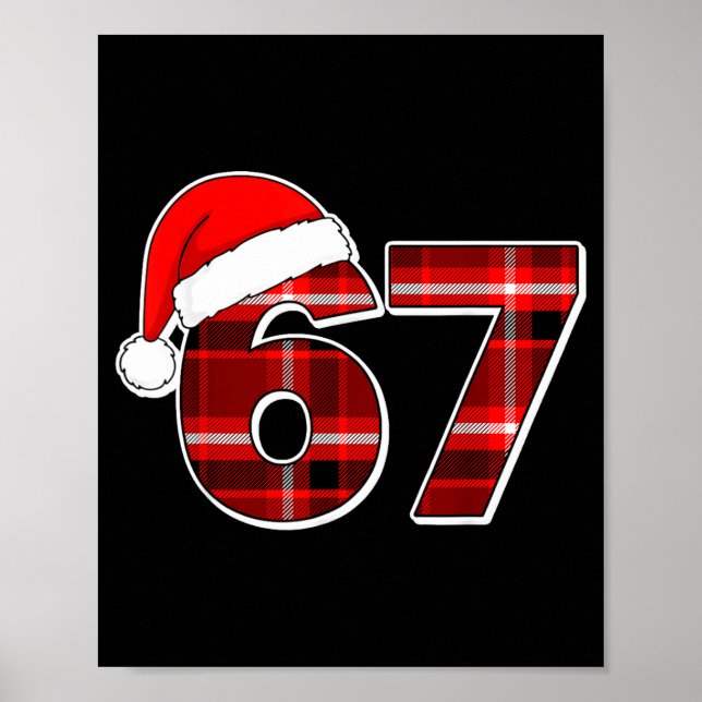 67 Meme Funny Christmas Red Plaid Xmas Pajamas Sla Poster (Vorne)
