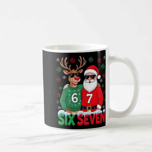67 Meme Funny Christmas Santa Six Seven  Kaffeetasse (Rechts)