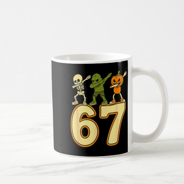 67 Meme Funny Halloween Numbers Six Seven Men Wome Kaffeetasse (Rechts)