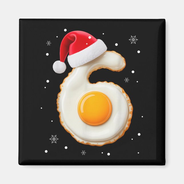67 Meme Funny Number 6 Egg Bacon Matching Christma Magnet (Vorne)
