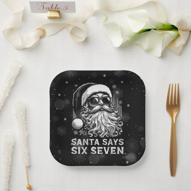 67 Meme Funny Santa Says Six Seven Christmas Pappteller (Hochzeit)