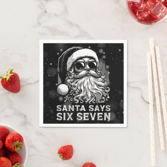 67 Meme Funny Santa Says Six Seven Christmas Serviette (Beispiel)