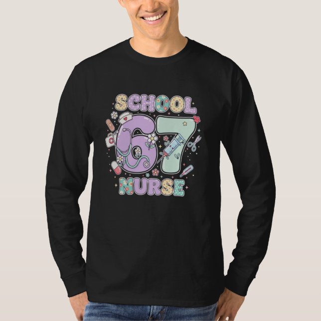 67 Meme Funny School Nurse Six Seven Meme Boys Gir T-Shirt (Vorderseite)