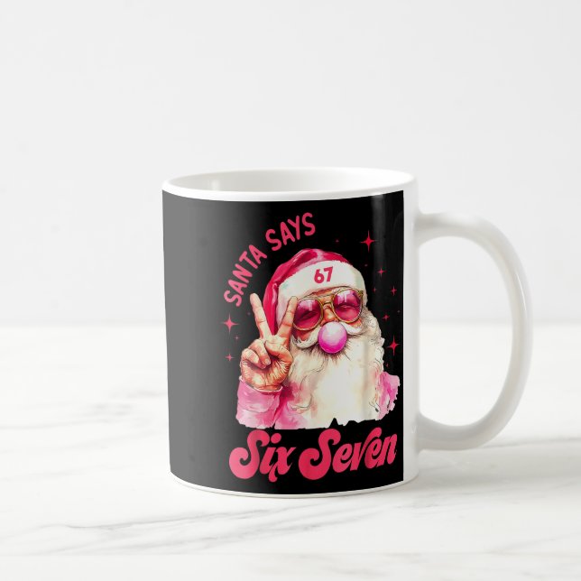 67 Meme Funny Six Seven Christmas 6-7 Meme Santa 6 Kaffeetasse (Rechts)
