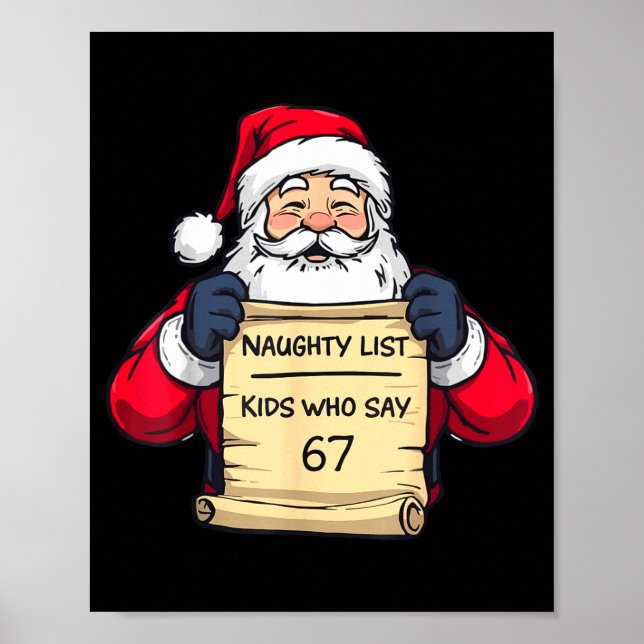 67 Meme Funny Six Seven Christmas For Men Women Ki Poster (Vorne)