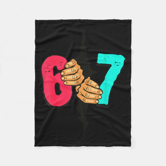 67 Meme Funny Six Seven Gen Alpha Slang Xmas 6 7 H Fleecedecke (Vorderseite)