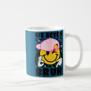 67 Meme Gen Alpha Slang 6 7 sechs sieben bruh Jung Kaffeetasse