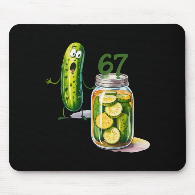 67 Meme Gürkchen Überraschung Ein Glas Geschnitten Mousepad (Vorne)