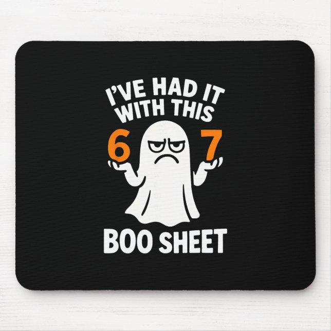 67 Meme Halloween Costume 6 7 Funny Boo Sheet Six  Mousepad (Vorne)