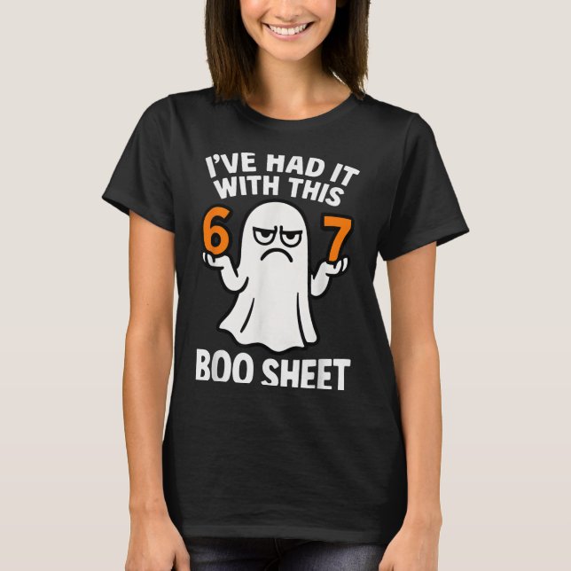 67 Meme Halloween Costume 6 7 Funny Boo Sheet Six  T-Shirt (Vorderseite)