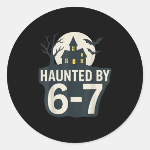 67 Meme Halloween-Haus Soky - Six Seven Gen Alpha Runder Aufkleber