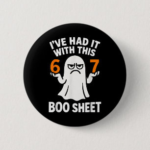 67 Meme Halloween-Kostüm 6 7 Lustiges Boo-Blatt Se Button