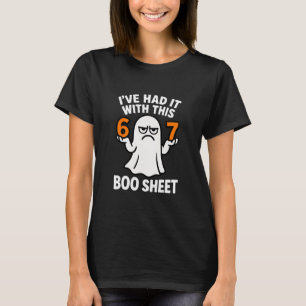 67 Meme Halloween-Kostüm 6 7 Lustiges Boo-Blatt Se T-Shirt