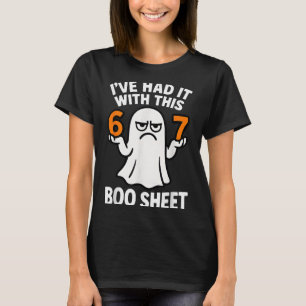 67 Meme Halloween-Kostüm 6 7 Lustiges Boo-Blatt Se T-Shirt