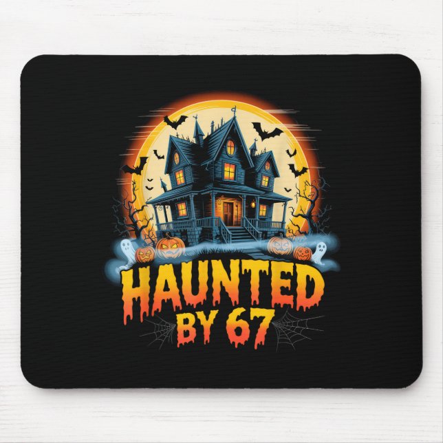 67 Meme Halloween-Kostüm heimgesucht von 6-7 Brain Mousepad (Vorne)