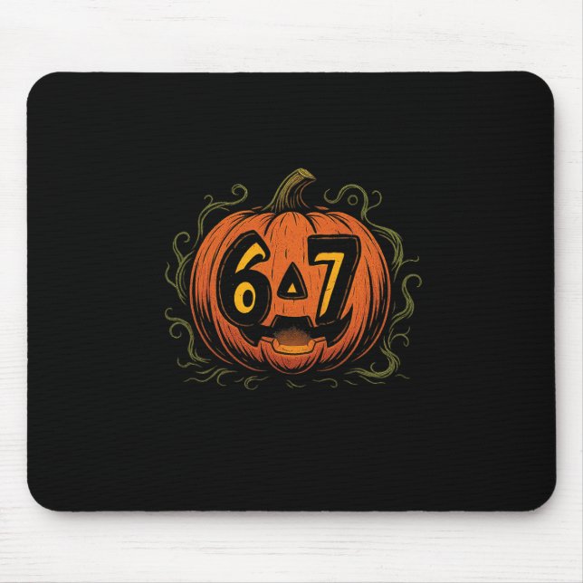 67 Meme Halloween Pumpkin - Six Seven Gen Alpha Z  Mousepad (Vorne)