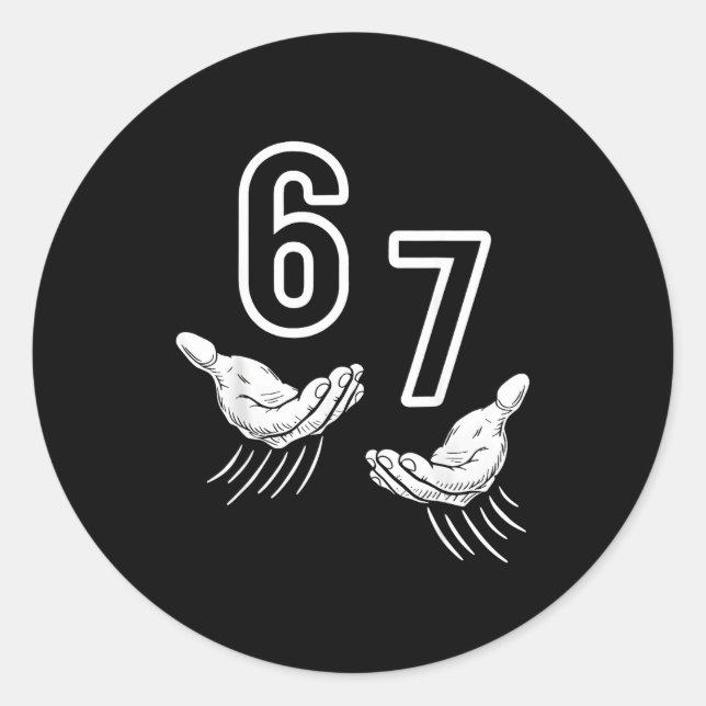 67 Meme Hand  Runder Aufkleber (Vorderseite)