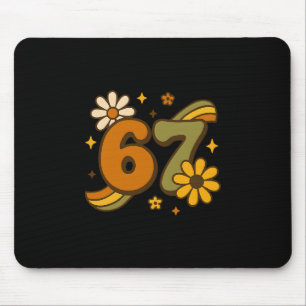 67 Meme Herbst Autmn Groovy Retro 70er Sechs Siebe Mousepad