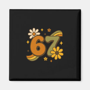 67 Meme Herbst Autumn Groovy Retro 70er Sechs Sieb Magnet