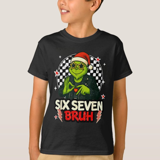 67 Meme Humor 6-7 Funny Six Seven Christmas  T-Shirt (Vorderseite)