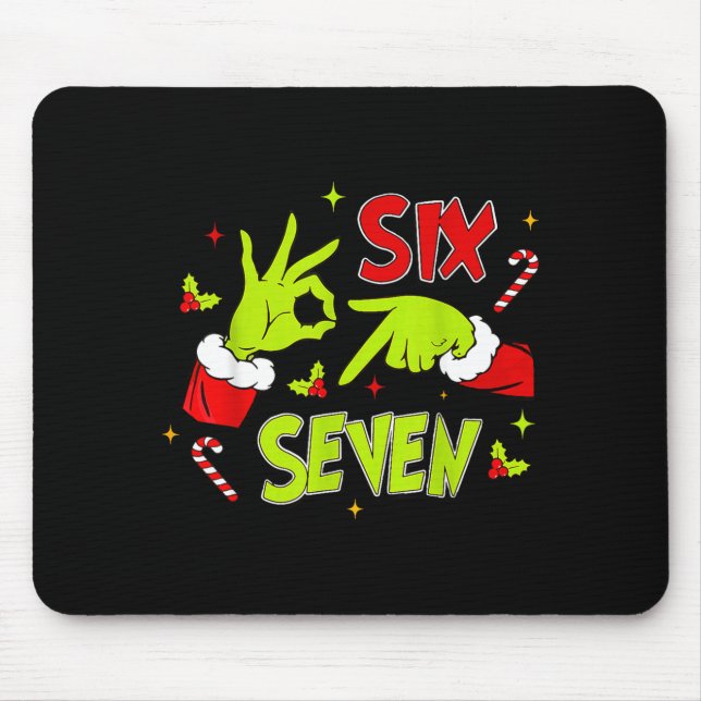 67 Meme Humor 6-7 Funny Xmas Six Seven Christmas  Mousepad (Vorne)