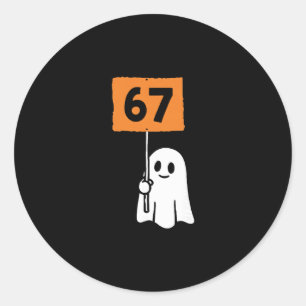 67 Meme Humor 6-7 Lustig Sechs Sieben Halloween Runder Aufkleber