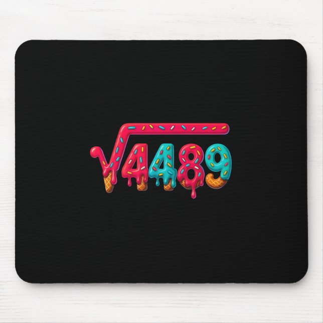 67 Meme Ice Cream Drip Square Root 4489 Gen Alpha  Mousepad (Vorne)