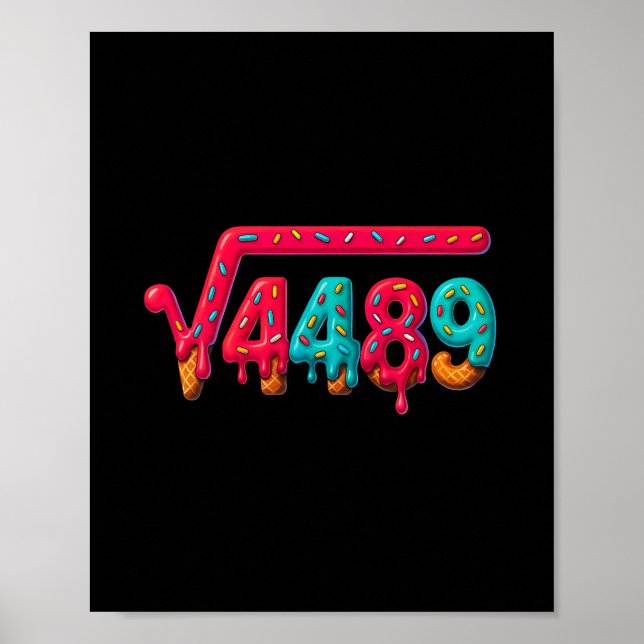 67 Meme Ice Cream Drip Square Root 4489 Gen Alpha  Poster (Vorne)