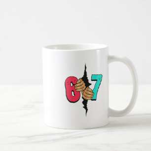 67 Meme Lustig Six Seven Gen Alpha Slang Weihnacht Kaffeetasse