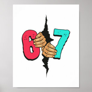 67 Meme Lustig Six Seven Gen Alpha Slang Xmas 6 7 Poster