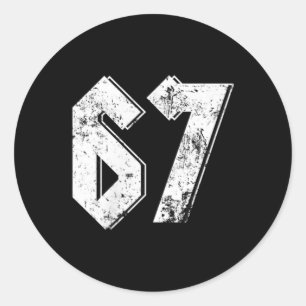 67 Meme Lustig Six Seven Meme 6 7 Runder Aufkleber
