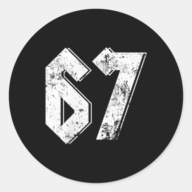 67 Meme Lustig Six Seven Meme 6 7  Runder Aufkleber (Vorderseite)