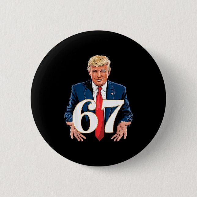 67 Meme Lustig Trump 67 Hände Meme Slang 6 7 Hände Button (Vorderseite)