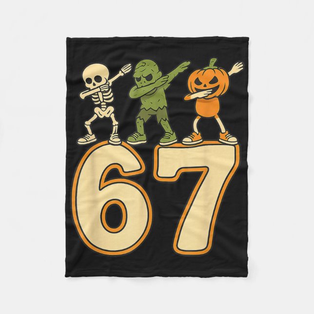 67 Meme Lustige Halloween Zahlen Sechs Sieben Männ Fleecedecke (Vorderseite)