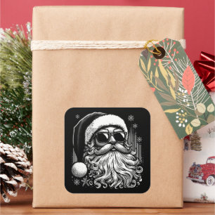 67 Meme Lustiger Santa sagt sechs sieben Weihnacht Quadratischer Aufkleber