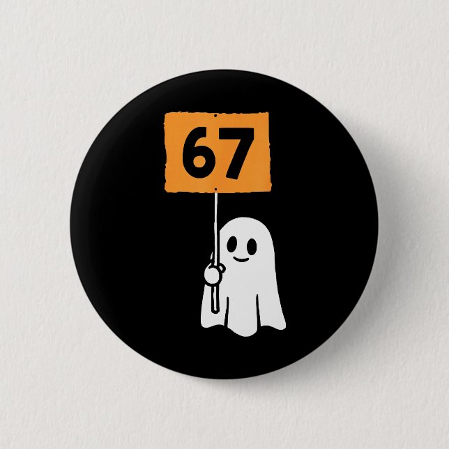 67 Meme Lustiger Sechs Sieben Halloween  Button (Vorderseite)
