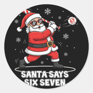67 Meme Lustiger Sechs Sieben Weihnachten 6-7 Meme Runder Aufkleber